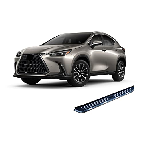 Pinnacle Black Horse Running Boards Black & Silver Compatible with 2015-2018 Lexus NX200T|2019-2021 Lexus NX300|2015-2021 Lexus NX300h-PILX67