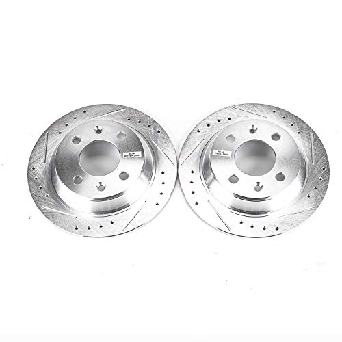 Power Stop Rear EBR232XPR Drilled & Slotted Rotor Pair For Saab 900 1987-1993, Saab 9000 1988-1998 [Model Specific]