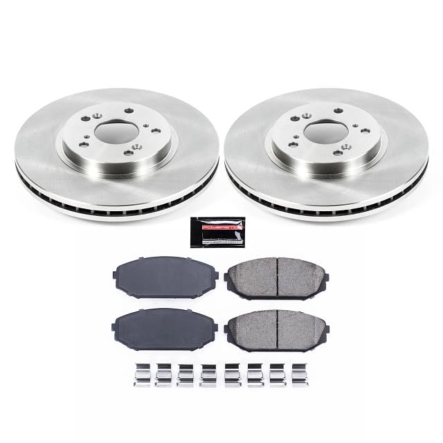 POWERSTOP Autospecialty KOE2299 Front Replacement Brake Kit-OE Brake Rotors & Ceramic Brake Pads For Acura MDX 2001-2002, Honda Odyssey 1999-2004 [Model Specific]