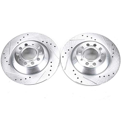 Power Stop Rear EBR1008XPR Drilled & Slotted Rotor Pair For Audi A6 2006-2011, Audi A6 Quattro 2005-2008 [Model Specific]