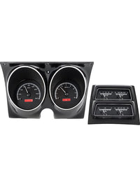 Dakota Digital 68 Camaro Chevy with Console Gauges Analog Dash Black Alloy Red VHX-68C-CAC-K-R