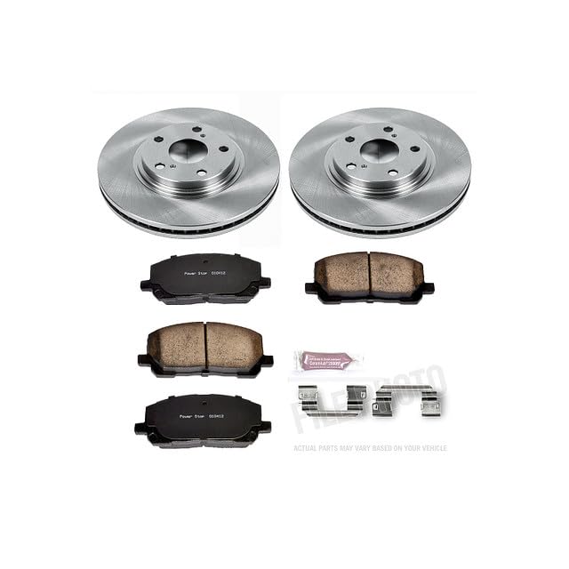 POWERSTOP Autospecialty KOE1137 Front Replacement Brake Kit-OE Brake Rotors & Ceramic Brake Pads For Toyota Highlander 2001-2007 [Model Specific]