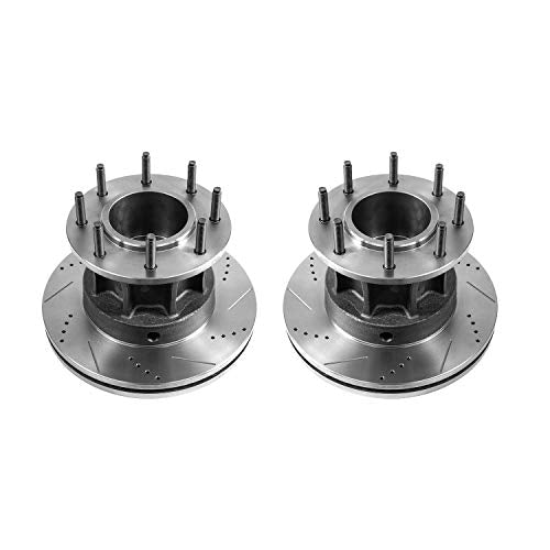 Power Stop AR85170XPR Evolution Front Drilled & Slotted Rotor Pair For Ford F-350 Super Duty 2013-2016, Ford F-350 Super Duty 2024 [Model Specific]