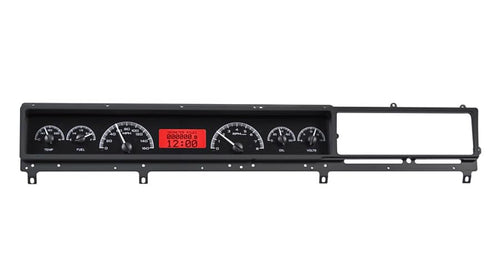 Dakota Digital VHX-66F-FAR-K-R Dash Gauge System Compatible with 1966 67 Ford Fairlane Car Black Alloy Red
