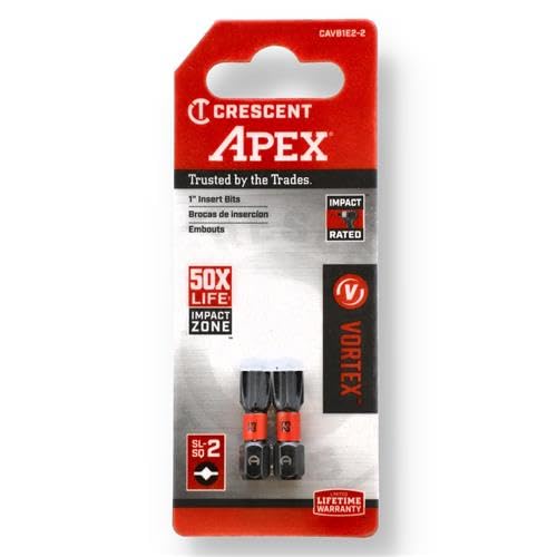 Crescent 2 x 2 Slotted Square Vortex™ Impact Power Bit - 2 Pack - CAVB2E2-2