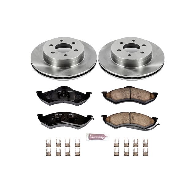 POWERSTOP Autospecialty KOE2138 Front Replacement Brake Kit-OE Brake Rotors & Ceramic Brake Pads For Dodge Dakota 1999, Dodge Durango 1998-1999 [Model Specific]