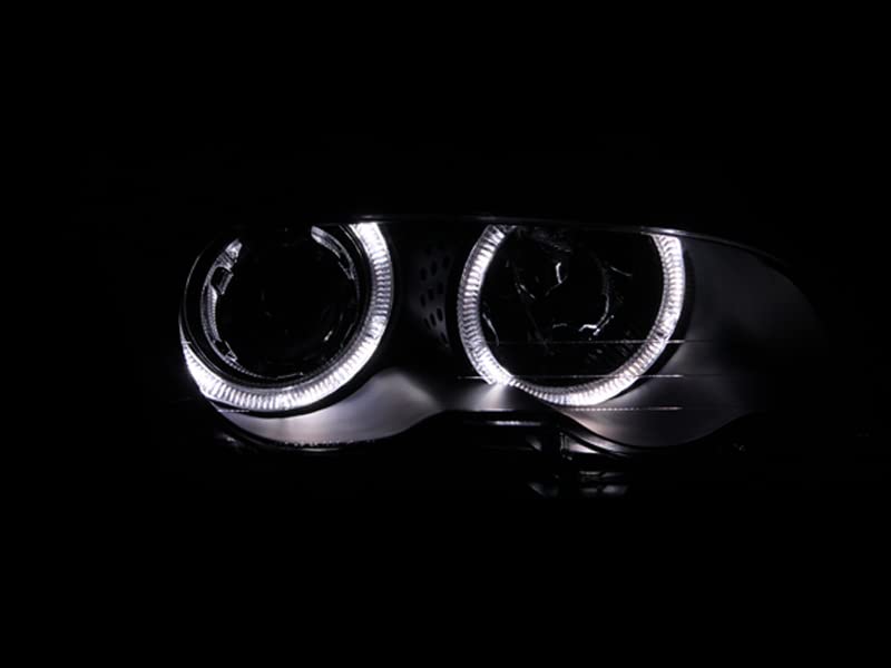 121015 ANZO USA Headlight Set Projector w/LED Halo-Black