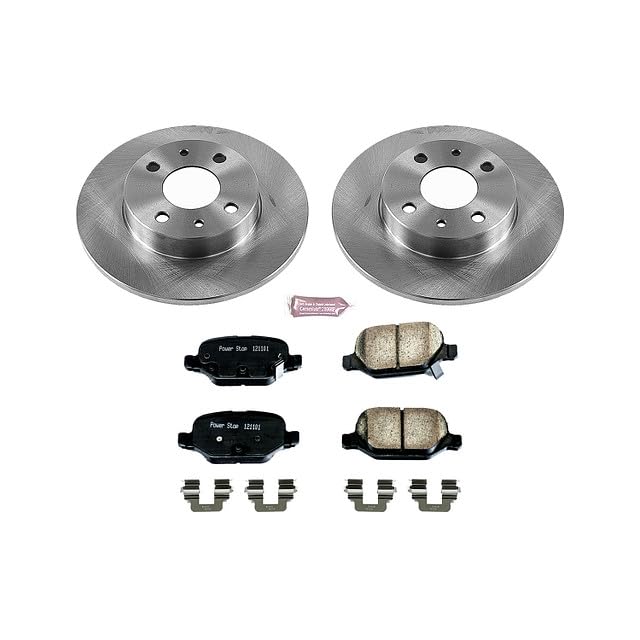 Power Stop Autospecialty KOE6292 Rear Replacement Brake Kit-OE Brake Rotors & Ceramic Brake Pads For Fiat 500 2012-2019 [Model Specific]