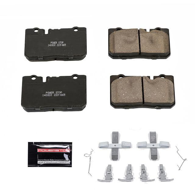 Power Stop Z23-665 Z23 Evolution Sport Carbon Fiber Infused Ceramic Brake Pads with Hardware For Lexus LS400 1995-2000 [Model Specific]