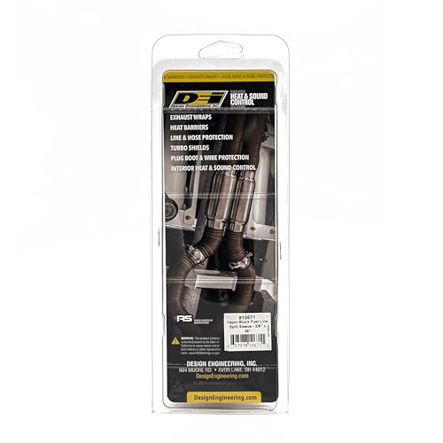 Vapor Block Design Engineering 3/8" I.D. x 36" Fuel Line Sleeve – Heat-Resistant Fuel Line Protector, Anti-Vapor Lock Insulation, Thermal Shield for Automotive and Marine Applications