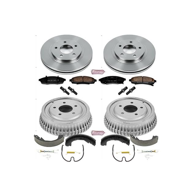 Power Stop Autospecialty KOE15125DK Front and Rear Replacement Brake Kit-OE Brake Drums & Ceramic Brake Pads For Chevrolet Lumina 1995-2001 [Model Specific]