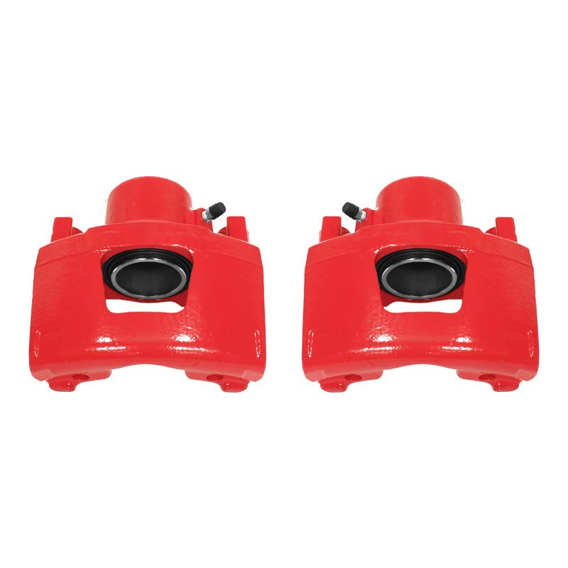 Power Stop S4354 Front Pair of High-Temp Red Powder Coated Calipers