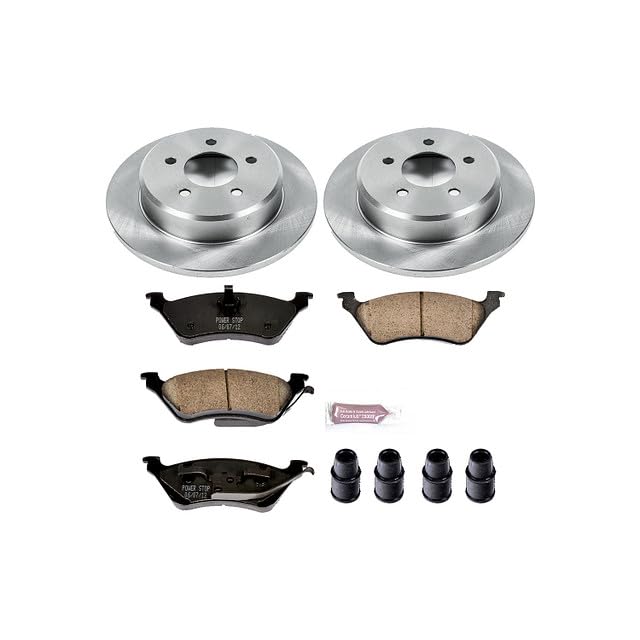POWERSTOP Autospecialty KOE5248 Rear Replacement Brake Kit-OE Brake Rotors & Ceramic Brake Pads For Chrysler Town & Country, Dodge Caravan, Dodge Grand Caravan [Model Specific]