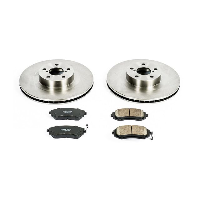 POWERSTOP Front KOE2373 Autospecialty Brake Kit Replacement OE Brake Rotors and Ceramic Brake Pads For Saab 9-2X | Subaru Baja Forester Legacy Outback WRX [Application Specific]