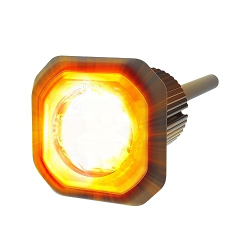 ECCO High-Intensity Directional LEDs Amber White LED 0.6 amps 12V 24V 69 flash patterns Waterproof Warning Light Construction Caution Lights for Truck off Road car Commercial Vehicles, 5 Year Warranty