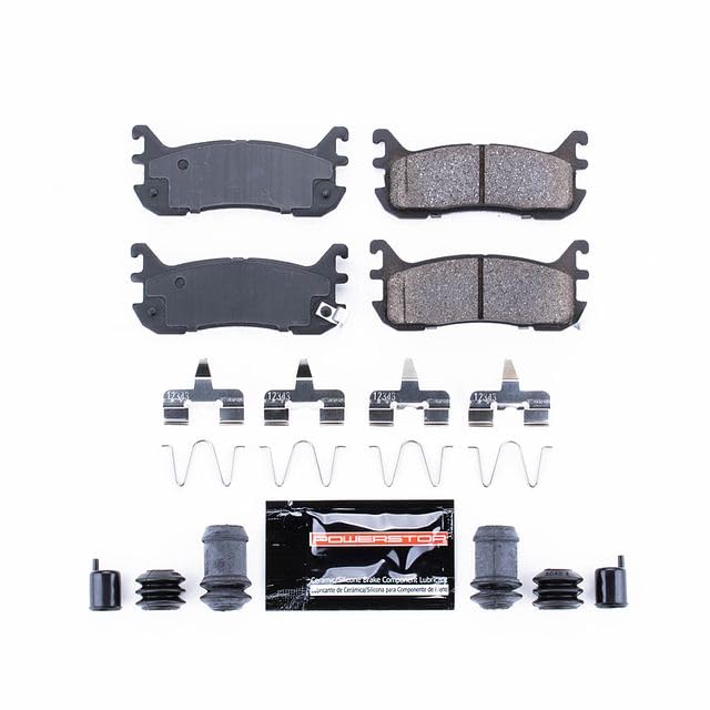 Power Stop Z23-636 Z23 Evolution Sport Carbon Fiber Infused Ceramic Brake Pads with Hardware For Ford Escort, Mazda Miata, Mazda Miata, Mazda Protege, Mercury Tracer [Model Specific]