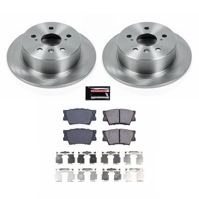 POWERSTOP Rear KOE6520 Brake Kit with Ceramic Brake Pads and Brake Rotors For 2013-2018 ES300h | 2013-2018 Lexus ES350 | 2013-2018 Avalon | 2012-2017 Toyota Camry