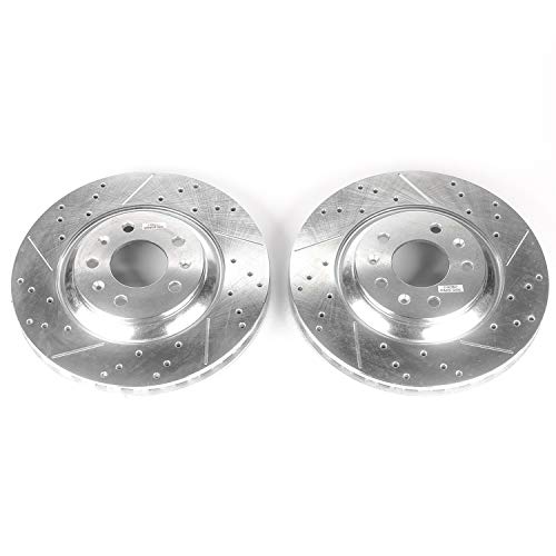 Power Stop AR82107XPR Evolution Front Drilled & Slotted Rotor Pair For Cadillac CTS 2006-2007, Cadillac STS 2005-2008, Pontiac Bonneville 2004-2005 [Model Specific]