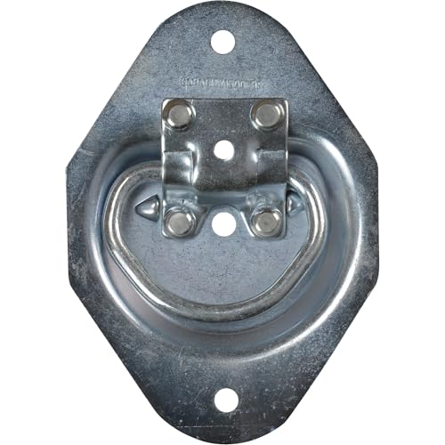 Bolt On Light Duty Recessed Mount D-Ring, 1/4" Diameter, 2" x 1 1/4" 1,500 lb 4 Pk
