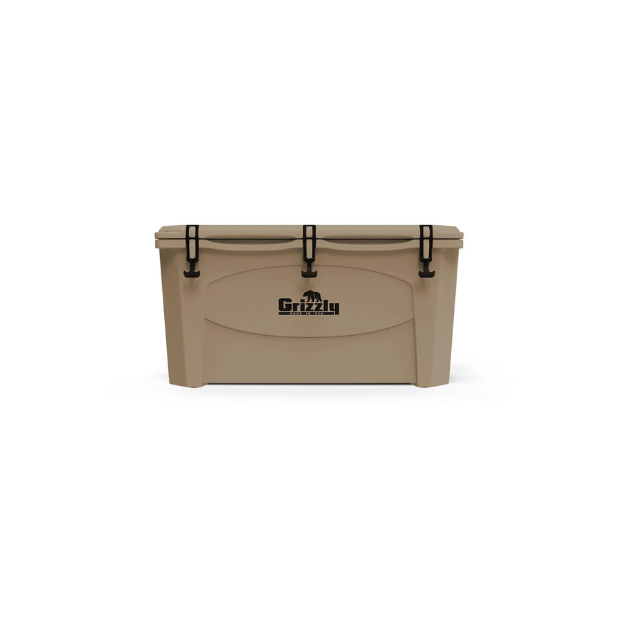 100 Cooler Grizzly | 100 qt Ice Chest Durable Rotomolded Insulated | Made in USA | Warranty for Life | For Beach Boat Camping Fishing Hunting | G100 | Tan