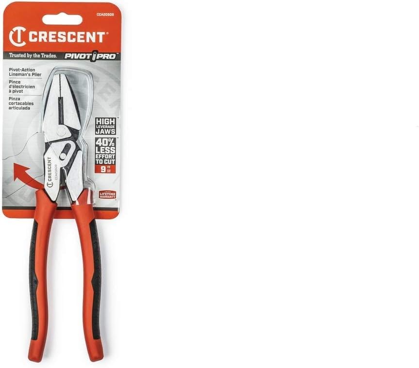 Crescent 9" Dual Material Lineman's Compound Action Pliers - CCA20509, Red