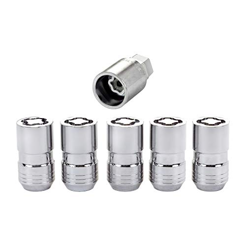 Premium McGard Wheel Lock, 14 mm x 1.50 Thread, Cone Seat, Closed End, Key Included, Steel, Chrome, Set of 5
