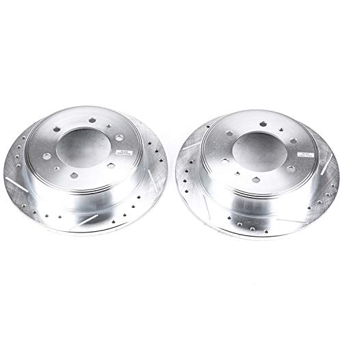 Power Stop Rear AR8770XPR Drilled & Slotted Rotor Pair For Hummer H3 2006-2010, Hummer H3T 2009-2010 [Model Specific]
