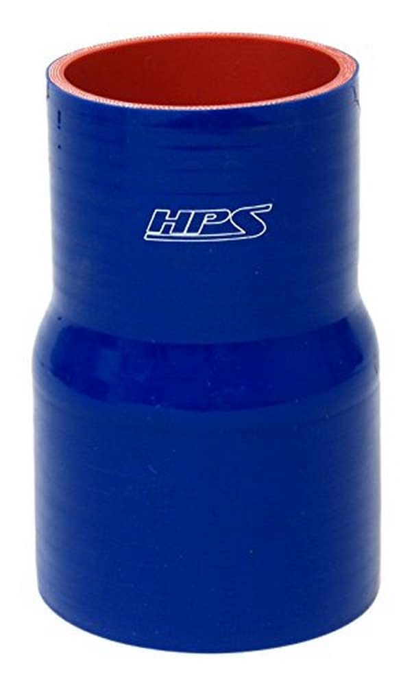 High Temp HPS HTSR-300-500-L6-BLUE 4-ply Reinforced Silicone Reducer Coupler Hose, 30 PSI Maximum Pressure, 6" Length, 3" > 5" ID, Blue