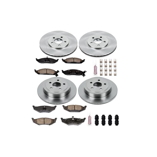 Power Stop Autospecialty KOE6265 Front and Rear Replacement Brake Kit-OE Brake Rotors & Ceramic Brake Pads For Chrysler Cirrus 1995-2000 [Model Specific]