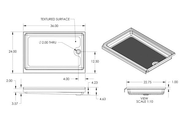 24 X 36 Shower PAN White