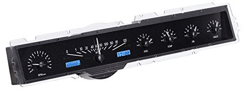 Dakota Digital VHX-65F-GAL-K-B Gauge System Analog Dash Compatible with Ford 1965-66 Galaxie Black Alloy Blue Backlighting