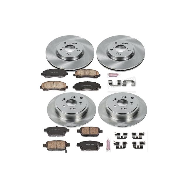 POWERSTOP Autospecialty KOE2430 Front and Rear Replacement Brake Kit-OE Brake Rotors & Ceramic Brake Pads For Honda Ridgeline 2006-2011 [Model Specific]
