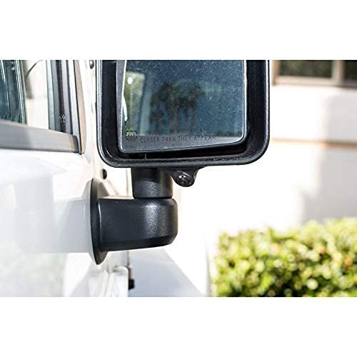CM-Side RYDEEN Side View Rubber Mount Camera, Mount Under Side View Mirrors for Blind Spots, Flexible Housing, CMOS NightVision, Turn Signal Trigger w/Capacitor, for Cars, Trucks, SUVs (Black)