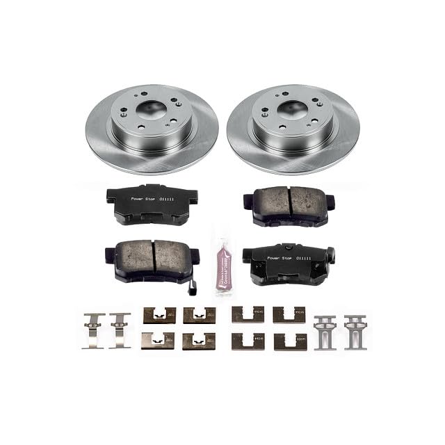 Power Stop KOE3128 Rear Replacement Brake Kit-OE Brake Rotors & Ceramic Brake Pads For Acura ILX 2016-2022, Honda Accord 2005-2007 [Model Specific]
