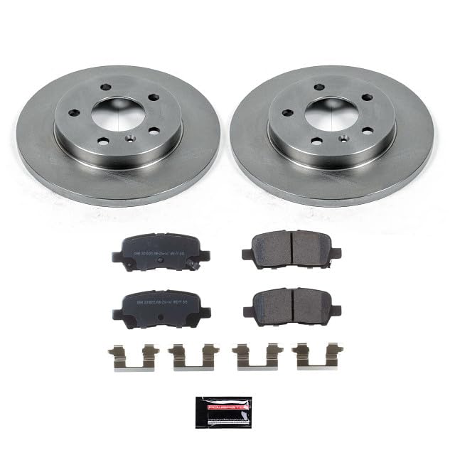 POWERSTOP Rear KOE1602 Autospecialty Replacement Brake Kit Brake Rotors and Ceramic Brake Pads For Buick Allure Lacrosse | Chevy Impala, Impala Limited | Grand Prix [Application Specific]