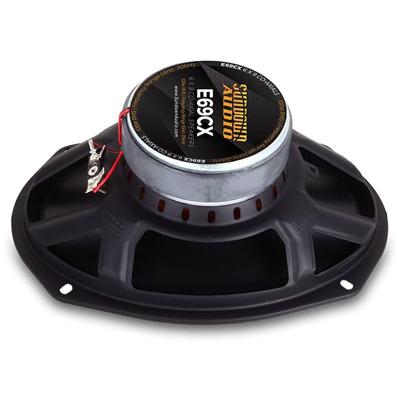 E-69CX Sundown Audio 6"x9" Coaxial Car Speakers - 2-Way Full Range System with Titanium Tweeters - 100W RMS, 4-Ohm - Direct OEM Upgrade, 3.5" Mount, Grilles for Hard-Hitting Clear Audio