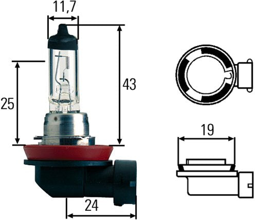 HELLA H71071072 H8 Xenon Yellow Optilux Series Halogen Bulbs, 12V, 35W, 2 Pack
