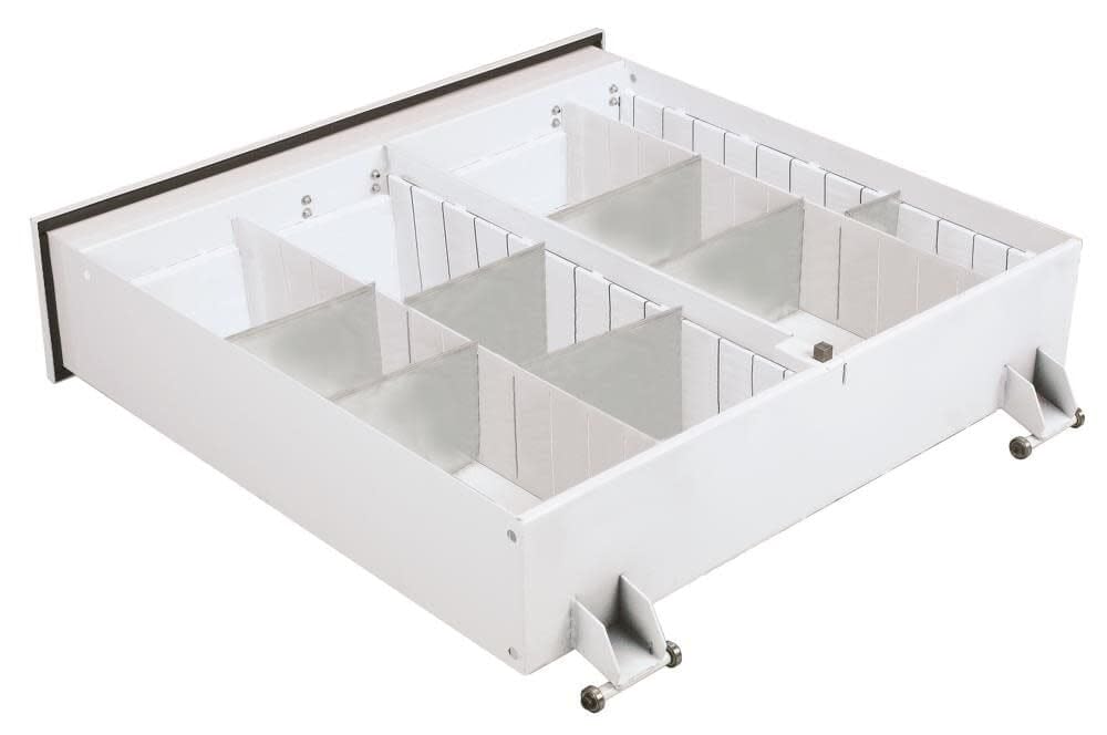 JOBOX StorAll 667980 13" Tall Heavy-Duty Steel Drawer Storage (33"W x 13"H x 48"L) - 9" Deep Drawer, White