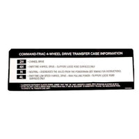 18676.77 | Omix | Transfer Case Sun Visor Decal | OE Reference: 53008695 | Fits 1994-1998 Jeep