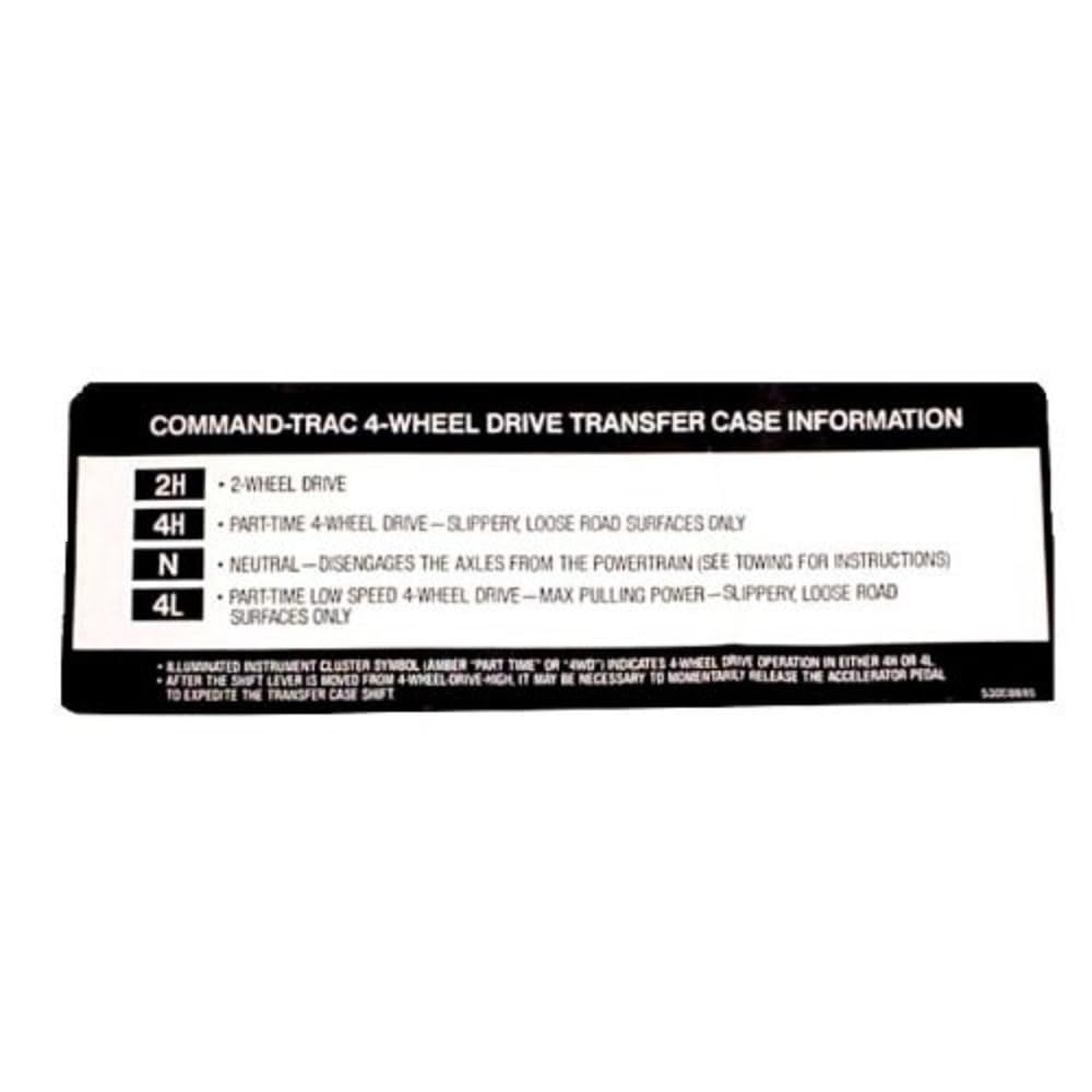 18676.77 | Omix | Transfer Case Sun Visor Decal | OE Reference: 53008695 | Fits 1994-1998 Jeep