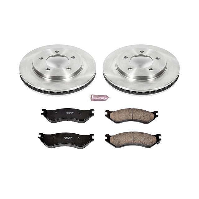 POWERSTOP Autospecialty KOE1869 Front Replacement Brake Kit-OE Brake Rotors & Ceramic Brake Pads For Ford Expedition 1997-2002, Lincoln Navigator 1998-2002 [Model Specific]