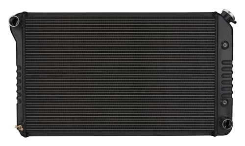 Cold Case Radiator, Black Series Night Rider, 33.2 in W x 18.8 in H x 3 in D, Driver Side Inlet, Passenger Side Outlet, Aluminum, Black Paint, Automatic, GM F-Body 1970-81, Each