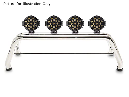 Classic Black Horse Roll Bar w/.Pair of 7.0" Dia.Led Light,Stainless Steel Compatible with 17-24 Titan|00-24 Ram 2500/3500|01-24 Silverado 2500/3500 HD|00-24 F-150|01-24 Sierra 1500/2500|07-24 Tundra
