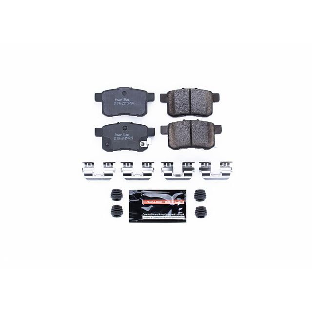 Power Stop Z23-1336 Z23 Evolution Sport Carbon Fiber Infused Ceramic Brake Pads Rear with Hardware For Acura TSX 2009-2010, Honda Accord 2008-2010 [Model Specific]