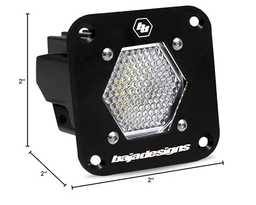 Baja Designs Flush Mount S1 Black LED Light Pod for Jeeps, Off Road 4x4, Trucks, UTV (Work/Scene; Clear)