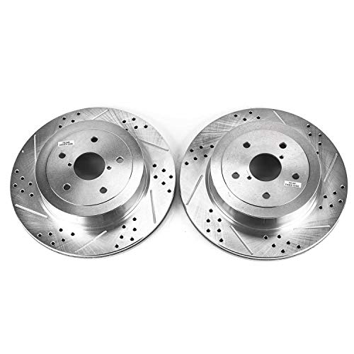 Power Stop Rear JBR1118XPR Evolution Drilled & Slotted Rotor Pair For Subaru Impreza 2005-2007 [Model Specific]