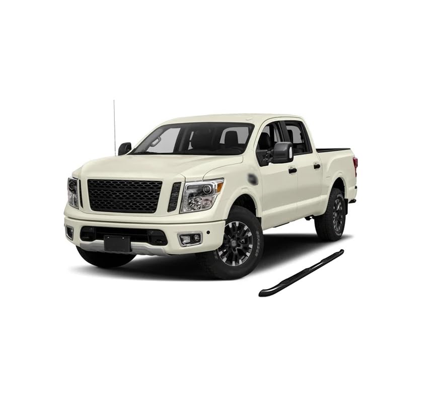 3in Black Horse Side Steps Compatible with 2004-2025 Nissan Titan-9TNR07A