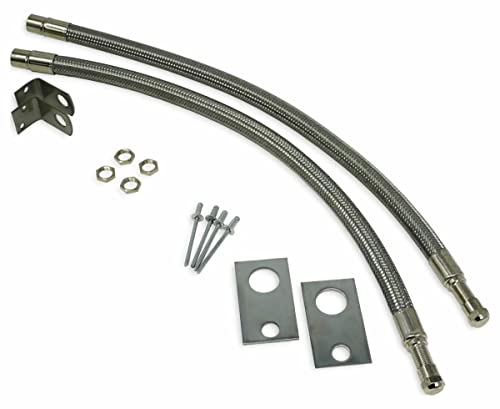 16-19.5 Inch TireMinder Braided Steel Valve Extender Kit for Dually Wheels, Rim Mounted, 2 Pack