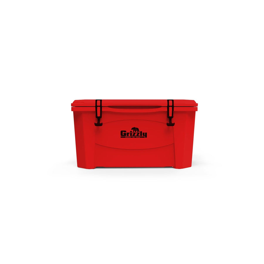 60 Cooler Grizzly | 60 qt Ice Chest Durable Rotomolded Insulated | Made in USA | Warranty for Life | For Beach Boat Camping Fishing Hunting | G60 | Red