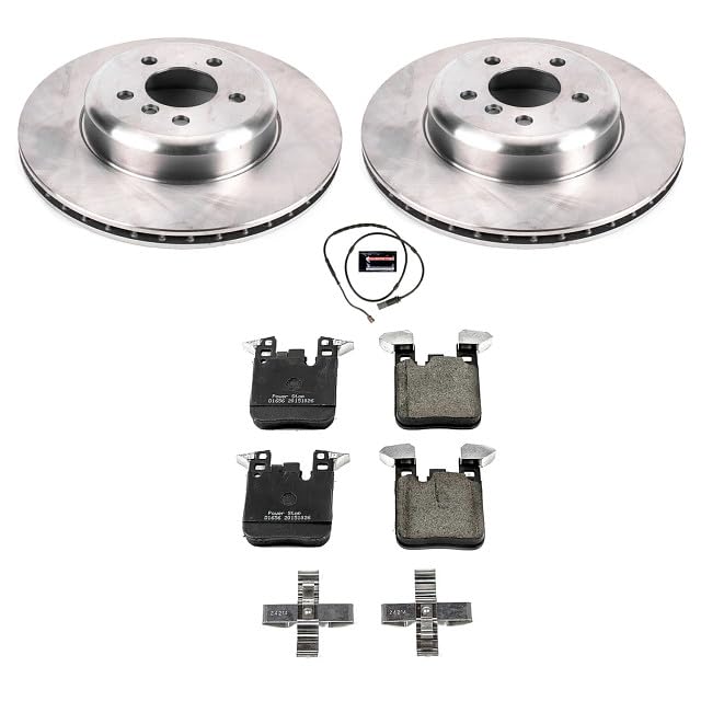 Power Stop KOE6672 Rear Replacement Brake Kit-OE Brake Rotors & Ceramic Brake Pads and 1 Sensor Wire Rear